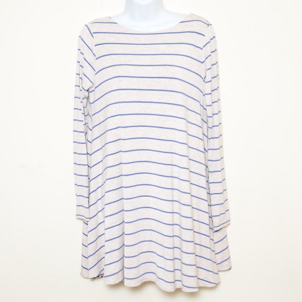 Altar'd State Cream Blue Long Sleeve Dress